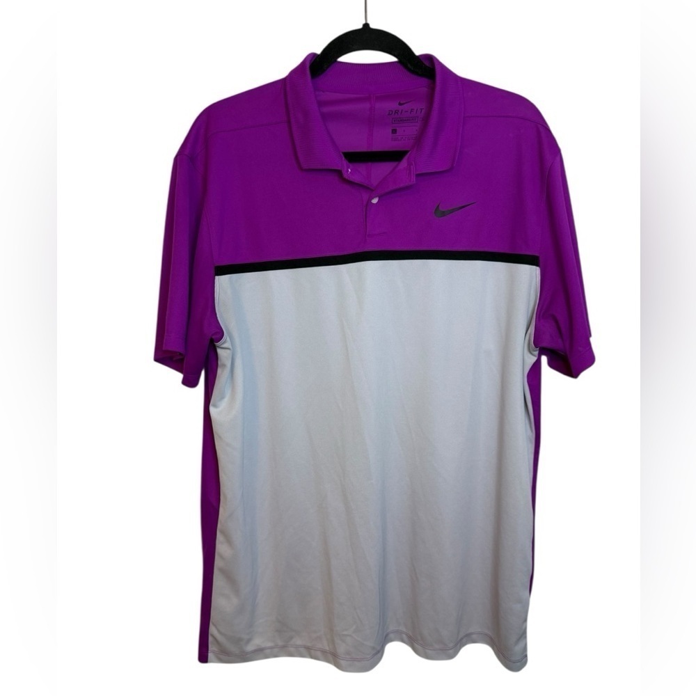 Nike Dri-Fit Victory Purple Colorblock Golf Polo